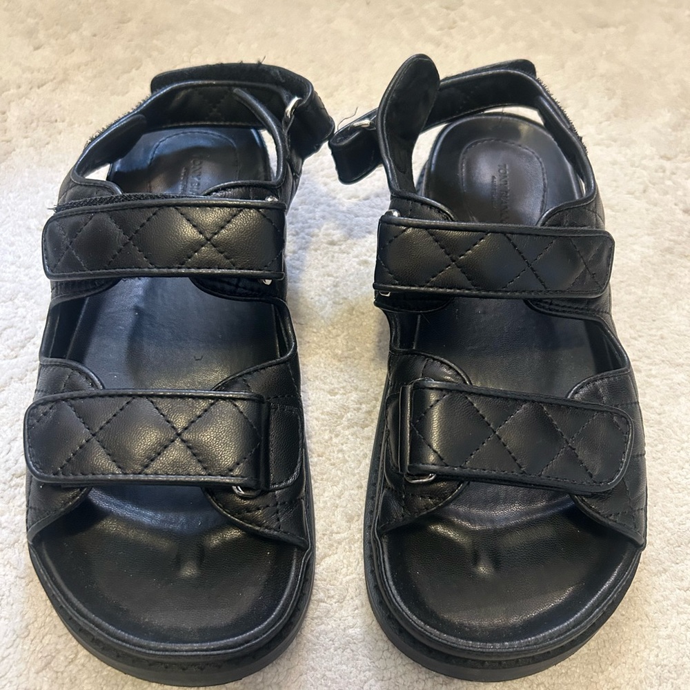 Tony Bianco Black Quilted Sandals